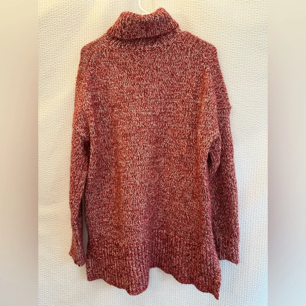 J.Crew Women’s Marled Wool Mohair Blend Turtleneck Sweater Red Size Large NWOT
